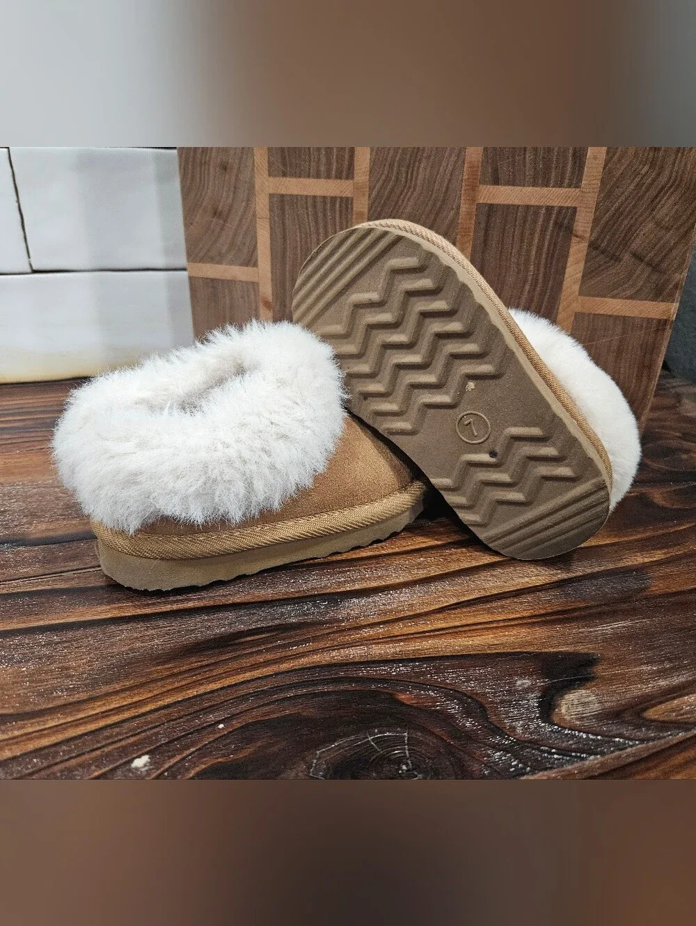 Toddler Faux Fur Slipper Winter Shoes Size 7